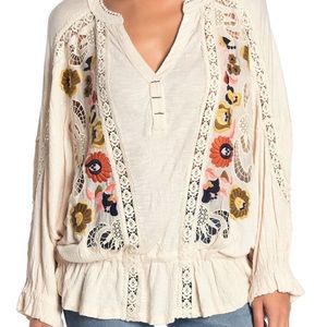 Free People embroidered top